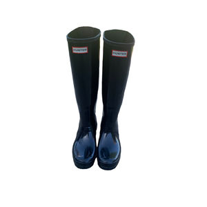 Women's Black Hunter Original Back Adjustable Gloss Boots. M7/F8